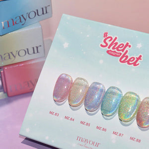 【Mayour】Sherbet Hologram Magnetic Gel 6-piece set
