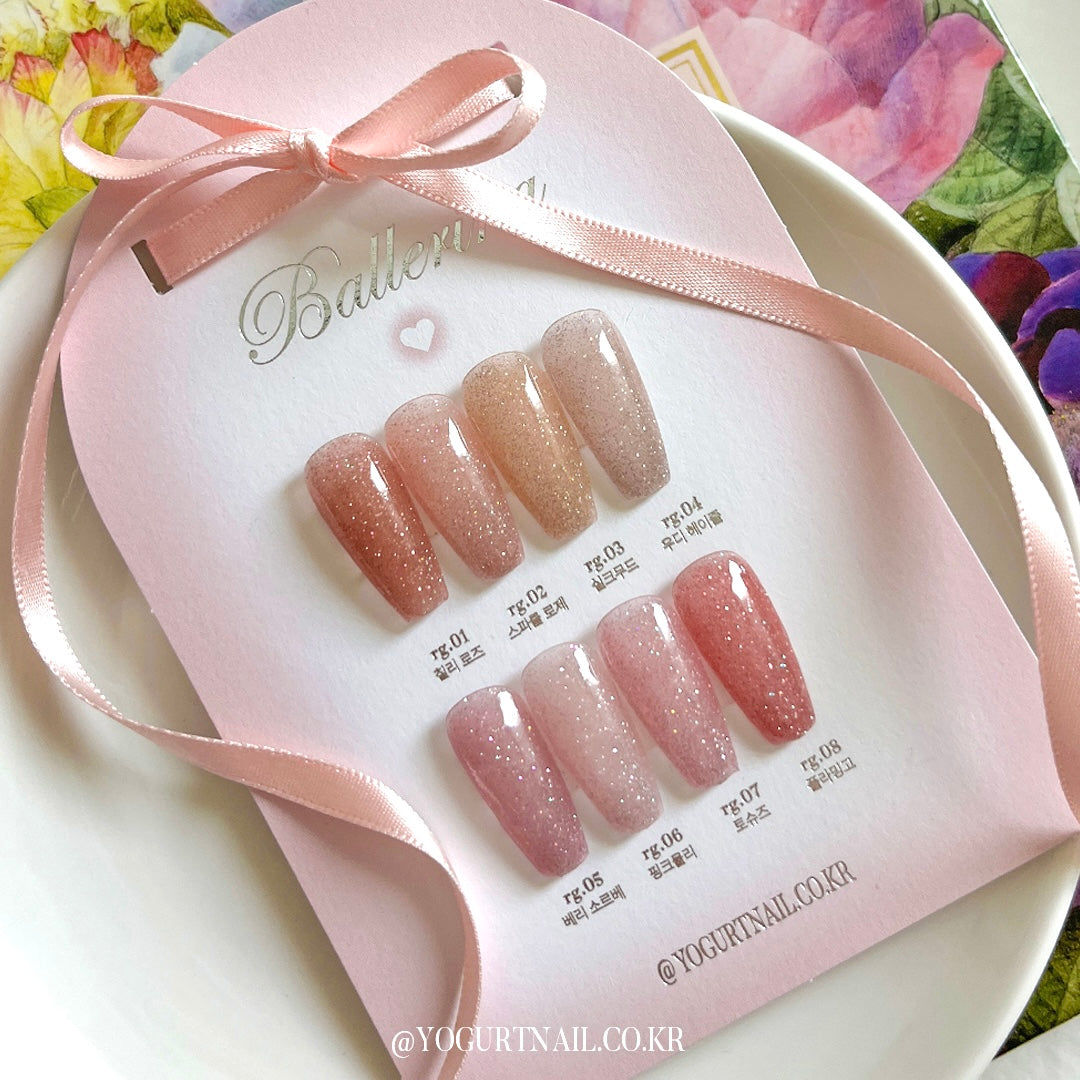 【YOGURT】'Ballerina' Reflective Glitter Gel #RG01 Chili Rose