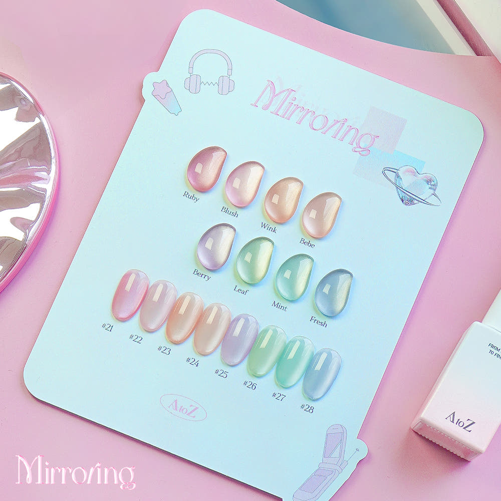 【AtoZ】Mirroring Fine Magnetic Gel 8-piece Set Art of the Month Magnetic Nail