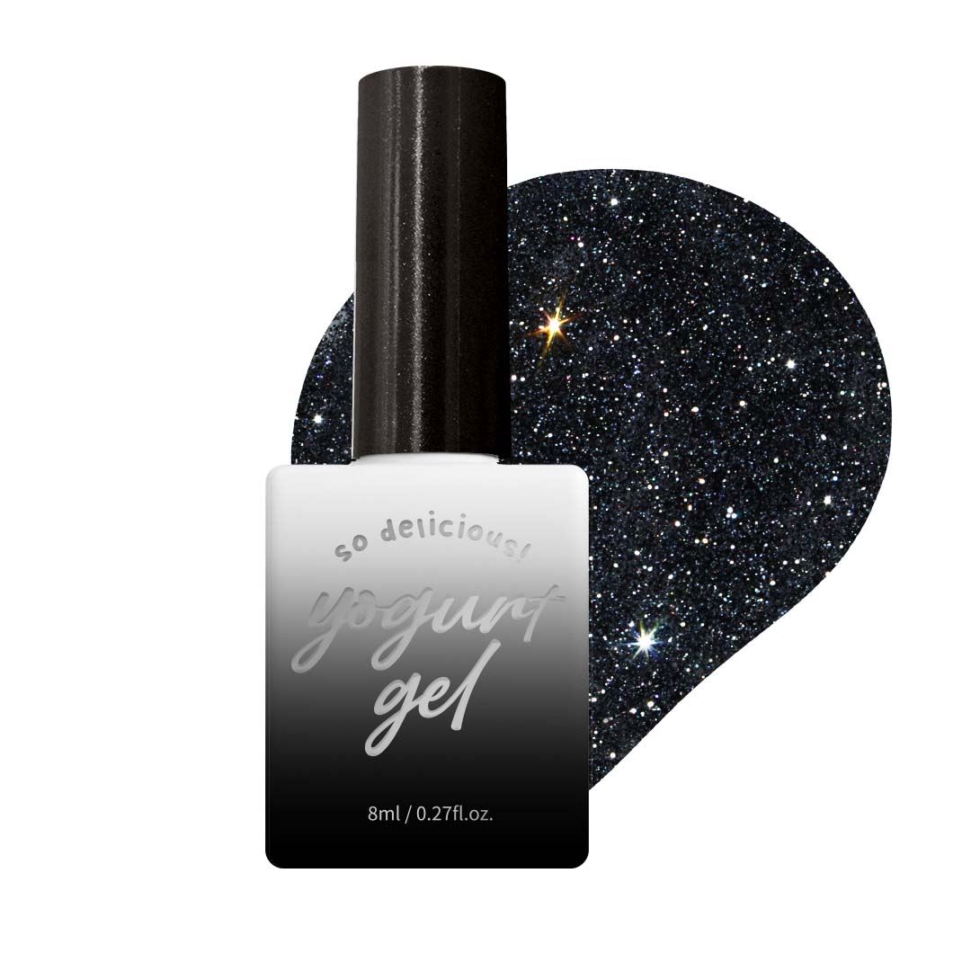 【YOGURT】'Look at Me' Reflective Glitter Gel #RG24 Black Queen