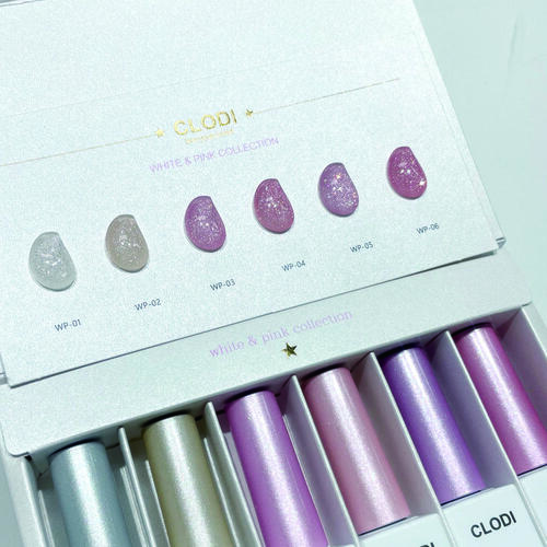 【CLODI】White & Pink Glitter Set of 6