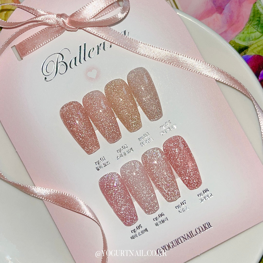 【YOGURT】'Ballerina' Reflective Glitter Gel #RG01 Chili Rose
