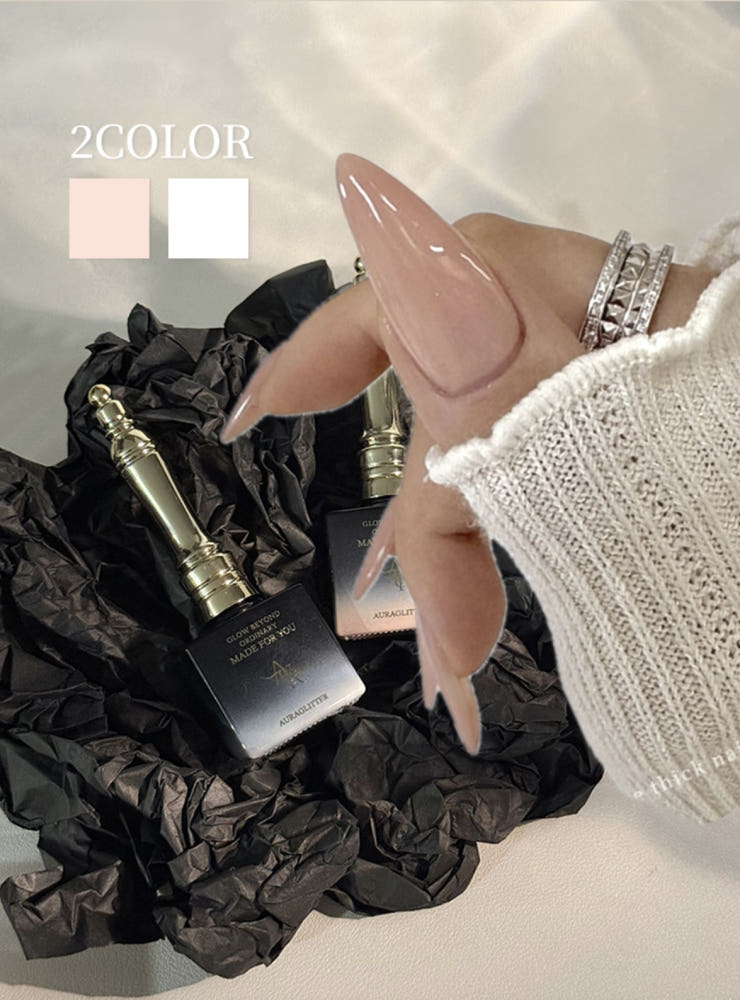 【AURA GLITTER】Clear Nude Extension Gel 2-piece set Nail Transparent Nude Syrup Color