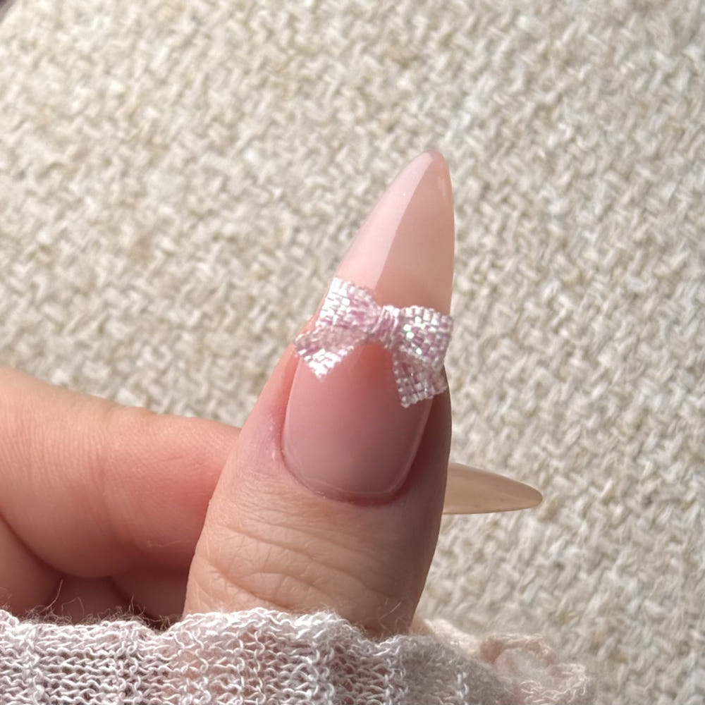 【AURA GLITTER】Shine Pop Ribbon Nail Parts (1 Piece)